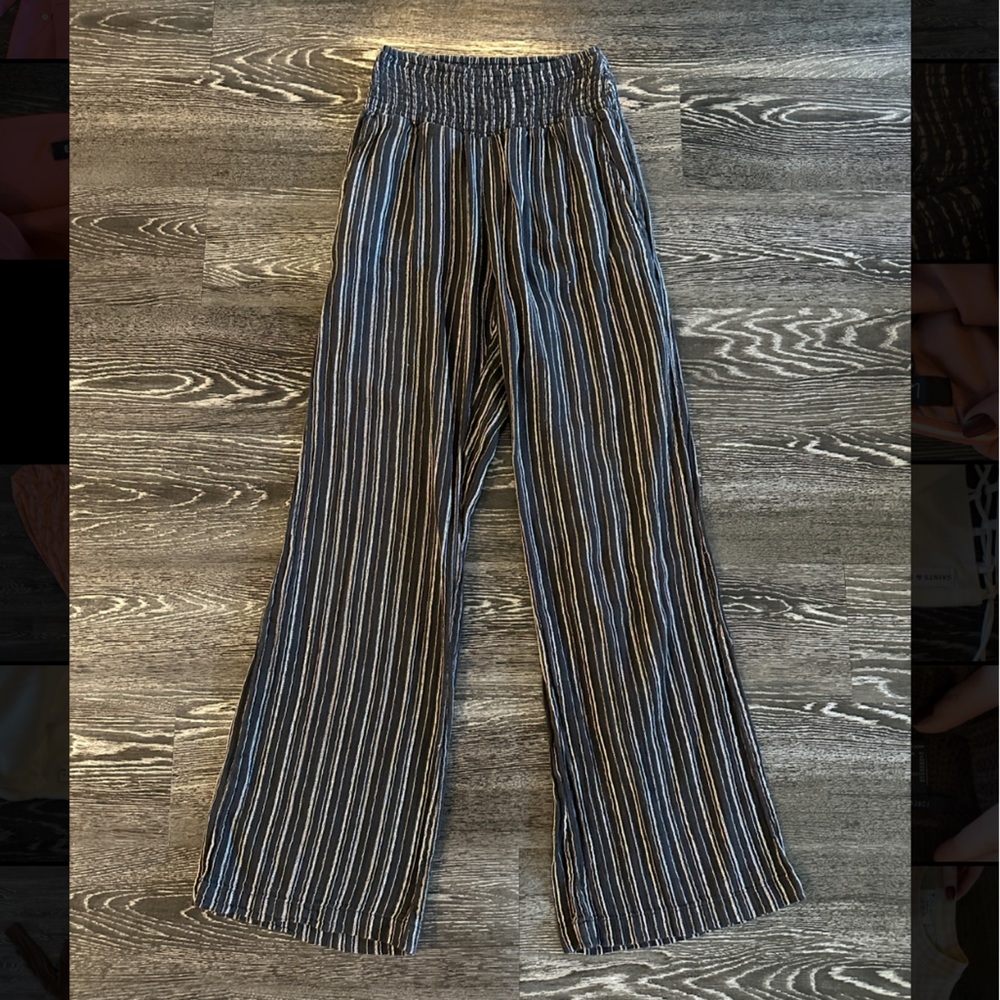 Billabong Black and White Striped Pants